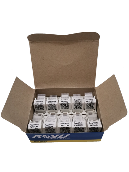 Royu Internet Outlet Data Outlet RWX3 LAN network connectors in open box for data and internet connection