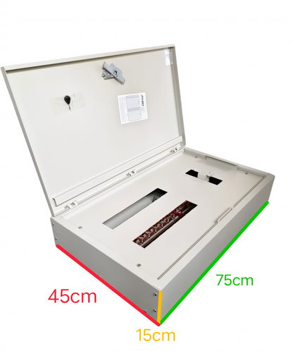 Royu MTS Main Miniature with Interlock 16 Branches electrical circuitry box with open white metal enclosure