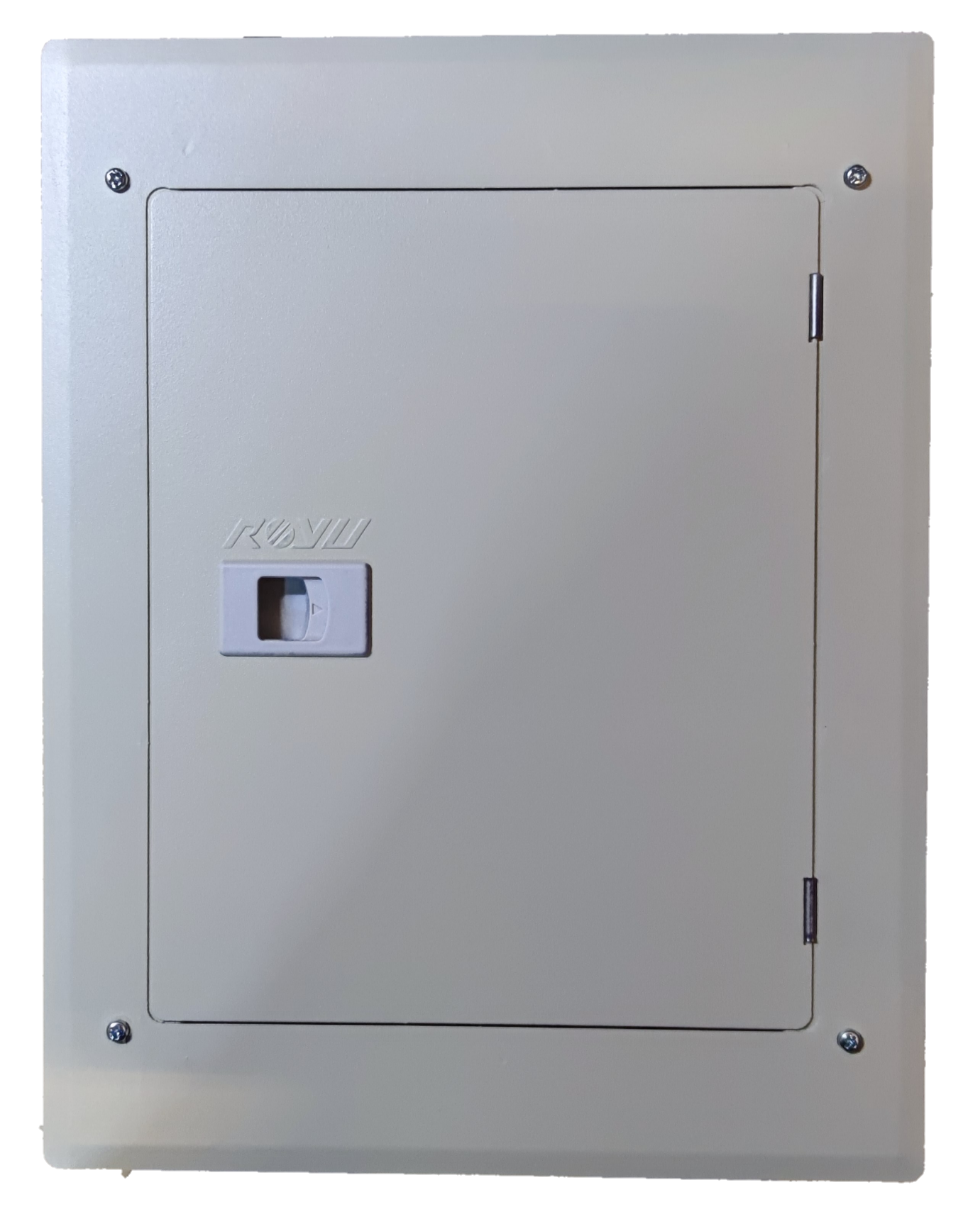 Royu Panel Board 4x4 8 Holes for 2 Pole Plug in electrical circuitry part with a closed metal door