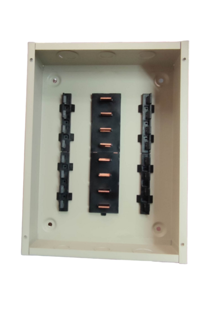 Royu Panel Board 4x4 8 Holes for 2 Pole Plug in electrical circuitry part in beige casing