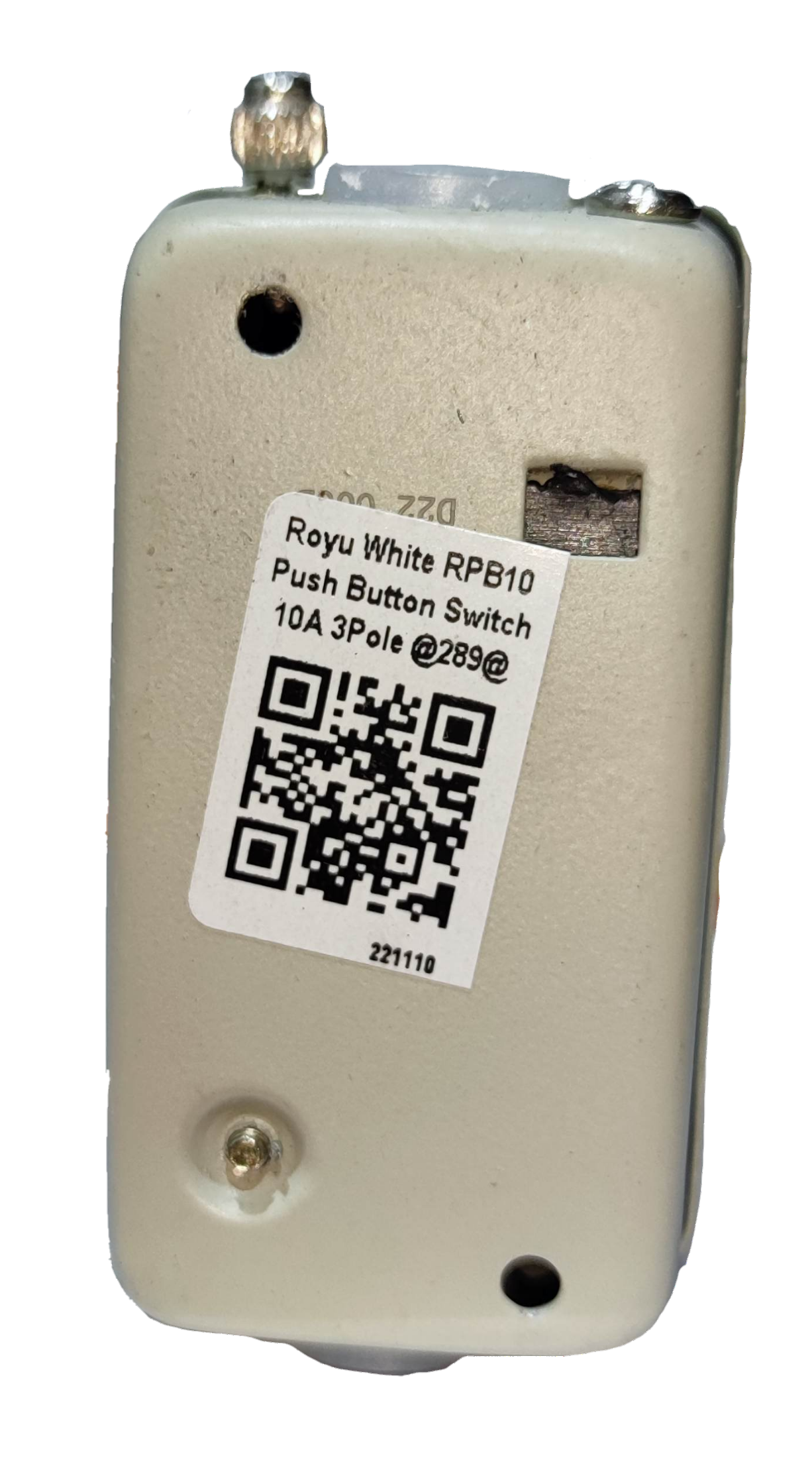 Royu Push Button Switch 10A 250V 3 Pole for power points switches and plugs