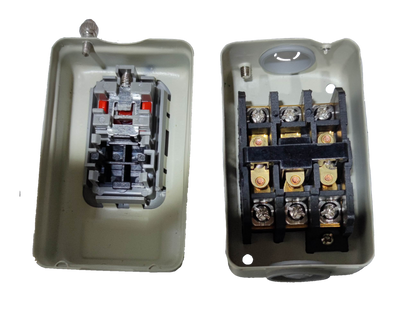 Royu Push Button Switch 15A 250V 3 Pole electrical component inside gray protective casing