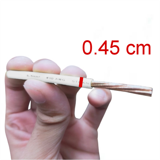 Royu Stranded Wire AWG 10 White - 5 Meters held in hand for clear measurement display