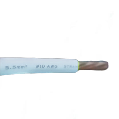 Royu Stranded Wire AWG 10 White - 5 Meters with clear labeling for easy identification