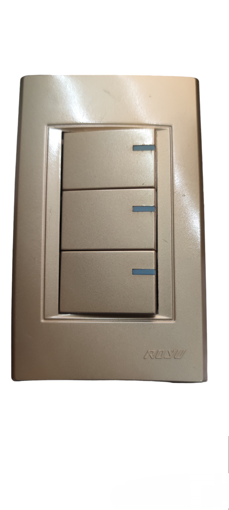 Royu Switch Flush Type 1 Way 10A 250V beige flush mount triple rocker switch panel