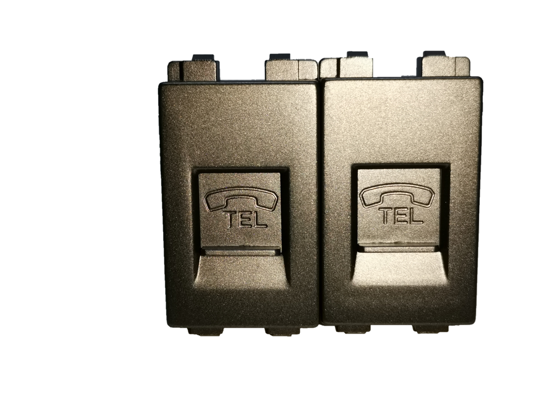 Royu Telephone Outlet Dark Gray dual port telephone wall socket for wired phone connections