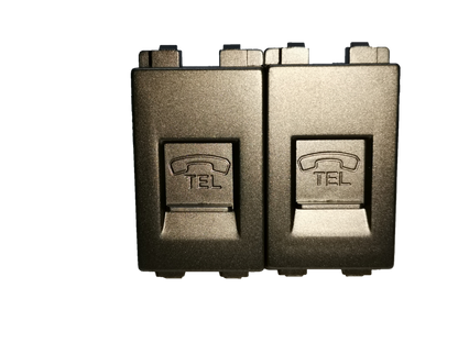 Royu Telephone Outlet Dark Gray dual port telephone wall socket for wired phone connections