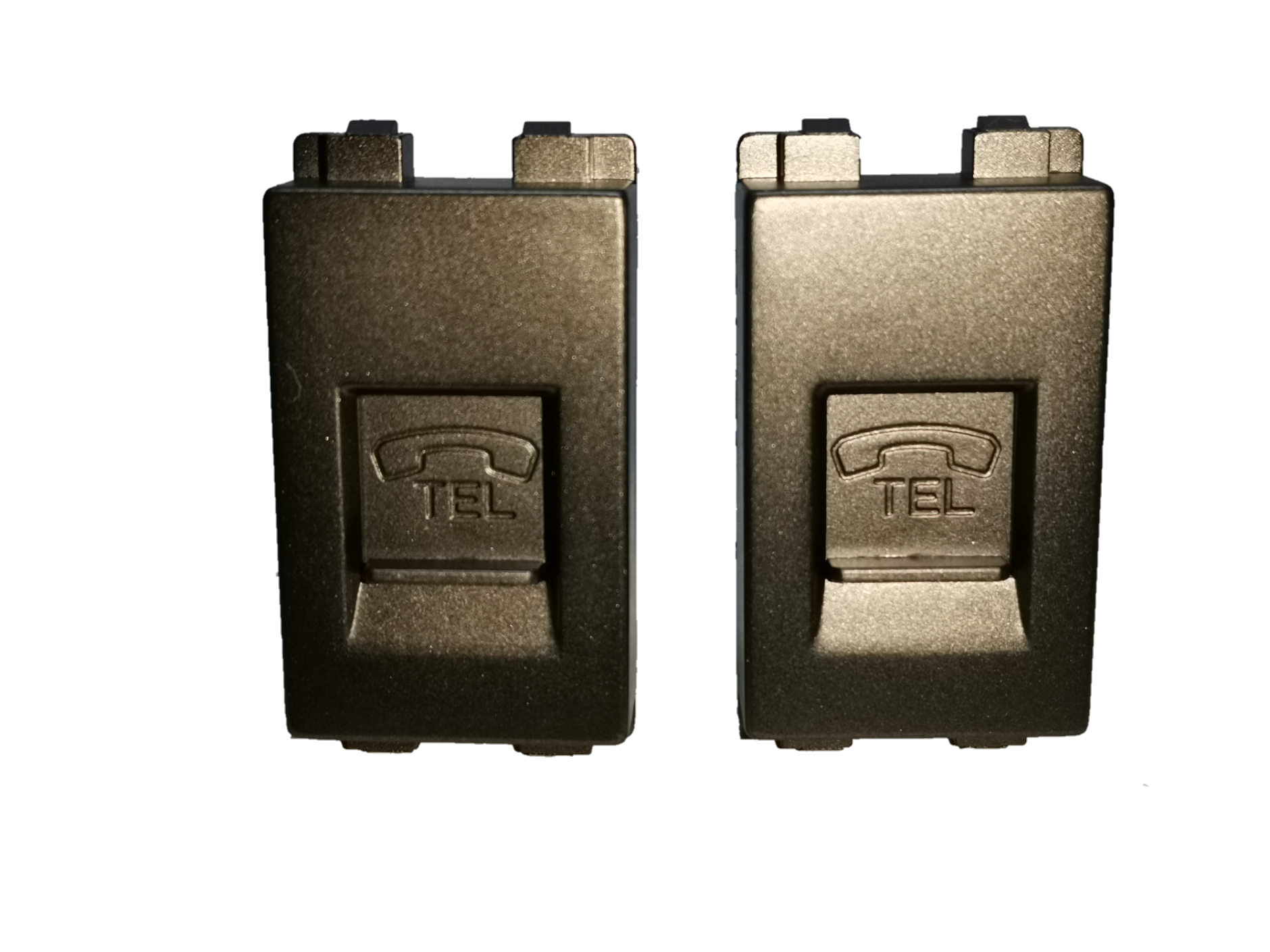 Royu Telephone Outlet Dark Gray pair with TEL phone icon for wall-mounted telephone connections