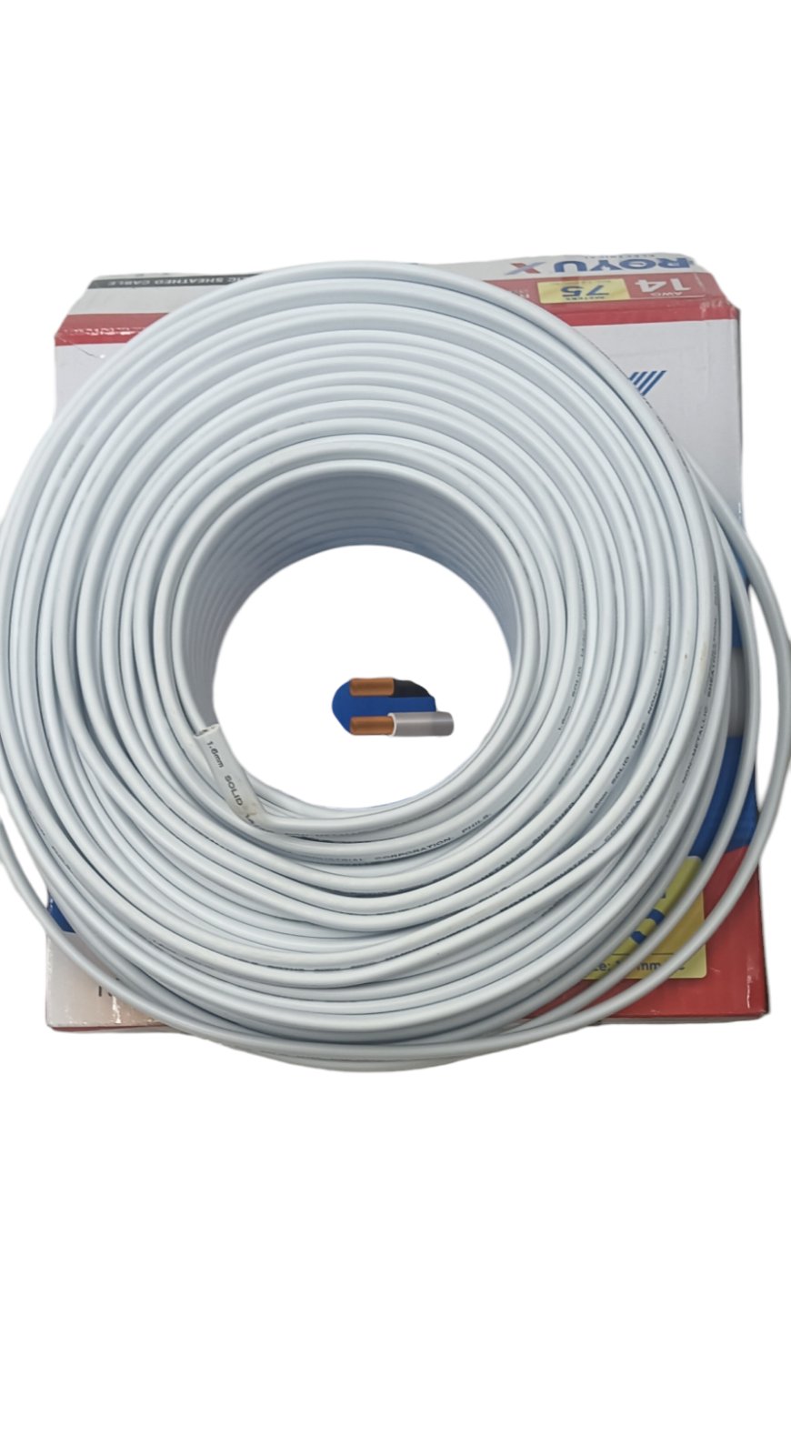 Royu Romex Cable Duplex Flat Solid 2C 75 Meters for electrical wiring and installations