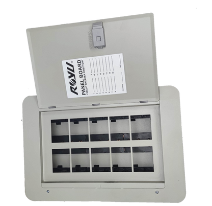Royu Panel Board 5x5 10 Holes for 2 Pole Plug in electrical circuit board with open cover