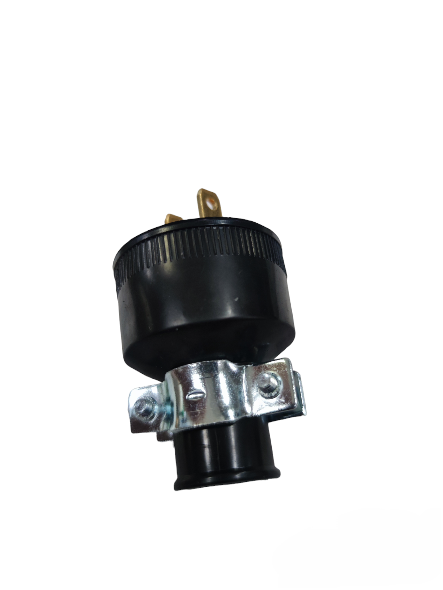 Royu Rubber Plug Flat Pin 15A 250V REDPL202 black power plug with metal clamp for secure connection