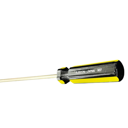Rubicon 250mm screwdriver with black and yellow handle and steel shaft for precision hand tool use
