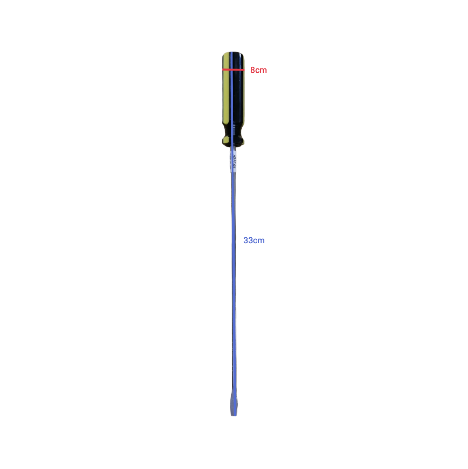 Rubicon 250mm slotted screwdriver with a black and yellow handle and metal shaft