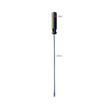 Rubicon 250mm slotted screwdriver with a black and yellow handle and metal shaft