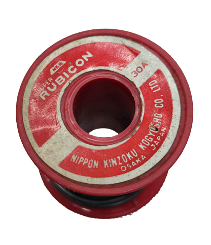 Red Rubicon 30A Fuse Link spool with white text for electrical circuitry and parts