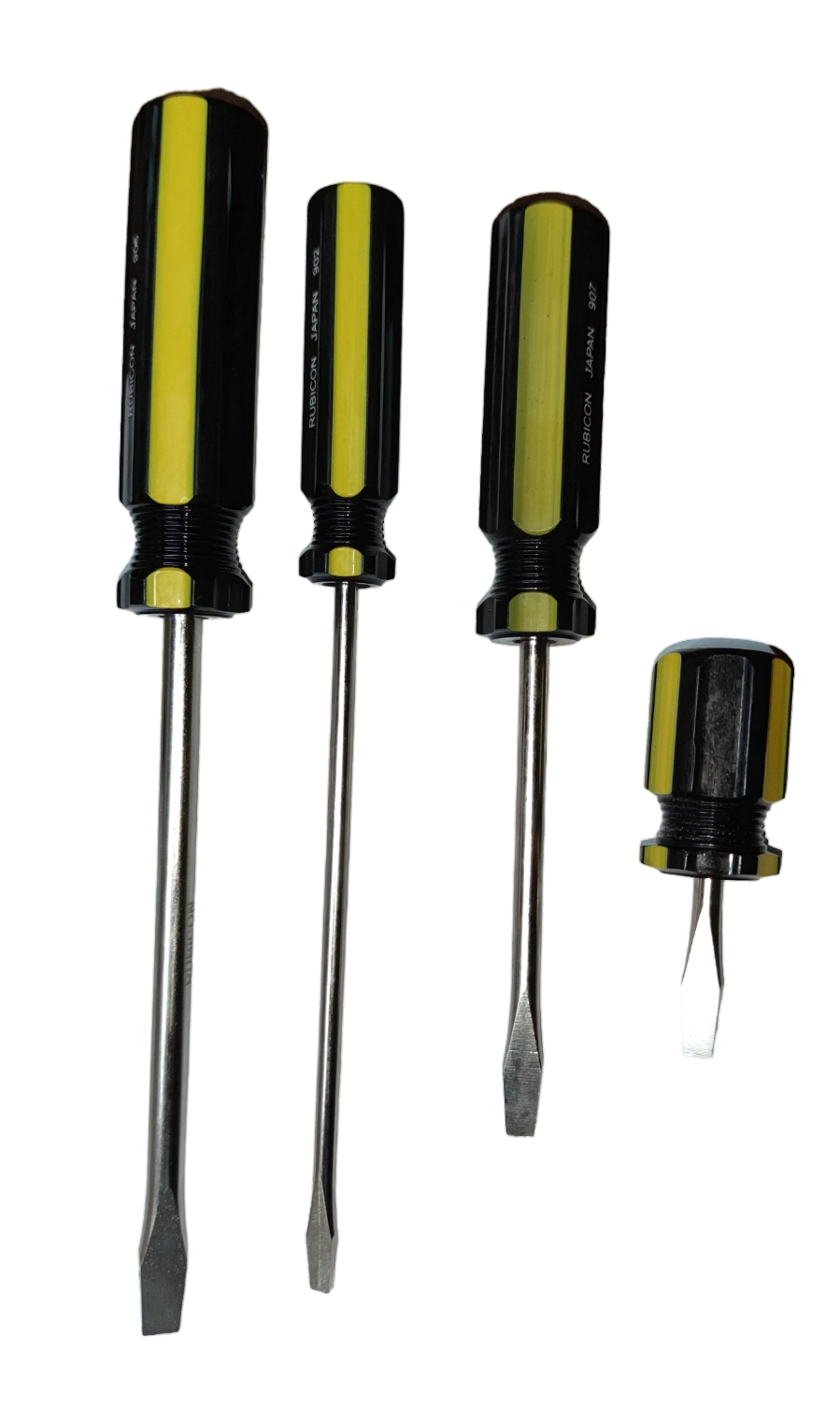 Rubicon 7pcs Screw Driver Set with black and yellow handles for versatile hand tool use