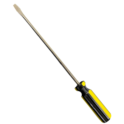 Rubicon 8 Inch Flat Head Screw Driver 902 with black and yellow handle for precise hand tool use