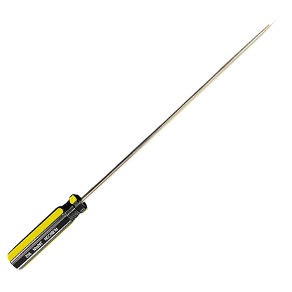 Rubicon 8 Inch Flat Head Screw Driver 902 with yellow and black handle and long metal shaft
