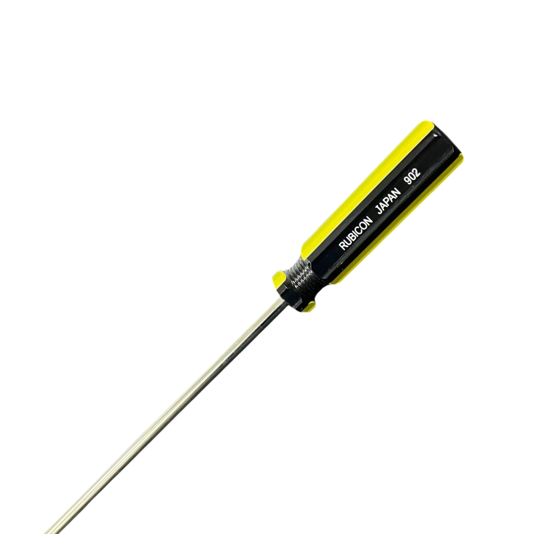 Rubicon 8 Inch Flat Head Screw Driver 902 with yellow and black ergonomic handle and metal shaft