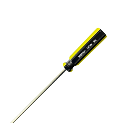 Rubicon 8 Inch Flat Head Screw Driver 902 with yellow and black ergonomic handle and metal shaft