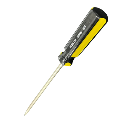 Rubicon 8 Inch Flat Head Screw Driver 902 with black and yellow ergonomic handle