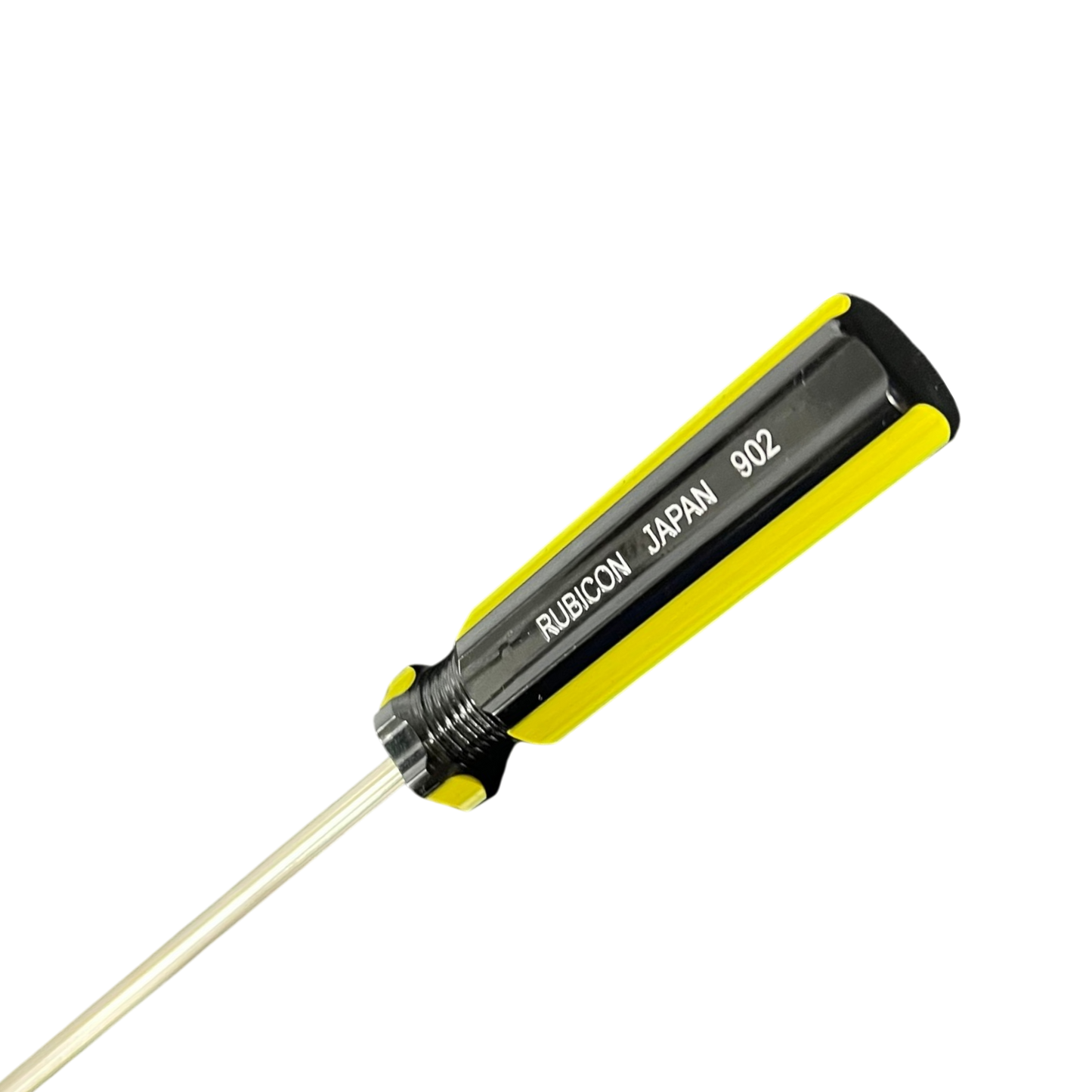 Rubicon 8 Inch Flat Head Screw Driver 902 with yellow and black ergonomic handle