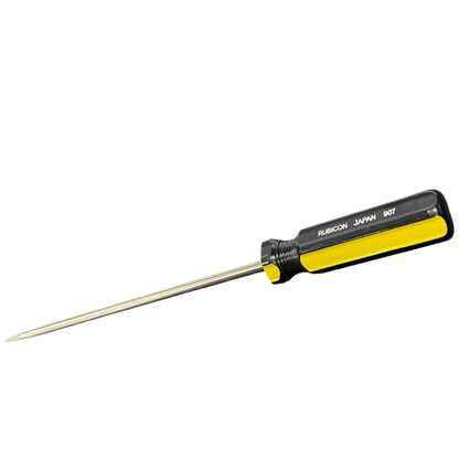 Rubicon 8 Inch Flat Head Screw Driver 902 with black and yellow handle for precision hand tool use