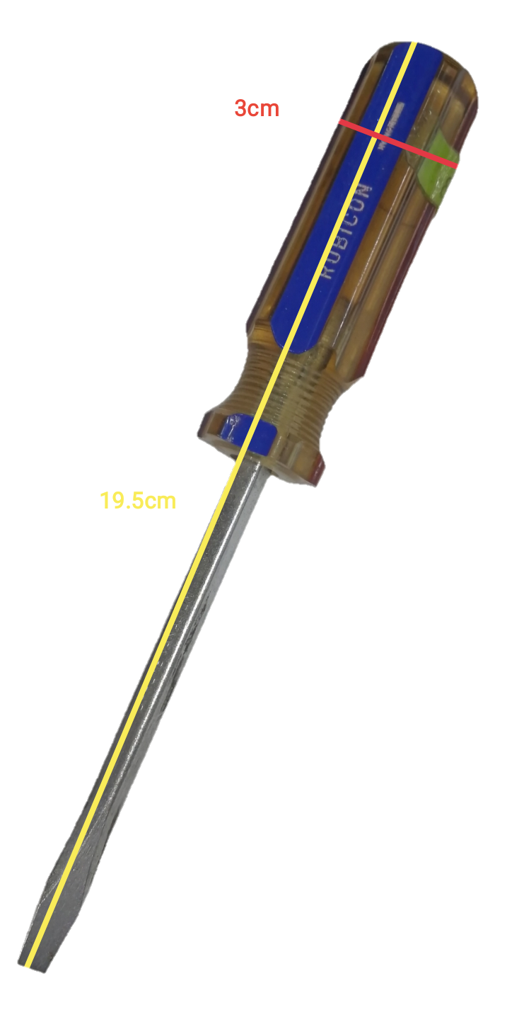 Rubicon Flat Head Screw Driver 100mm with clear ergonomic handle and long metal shaft