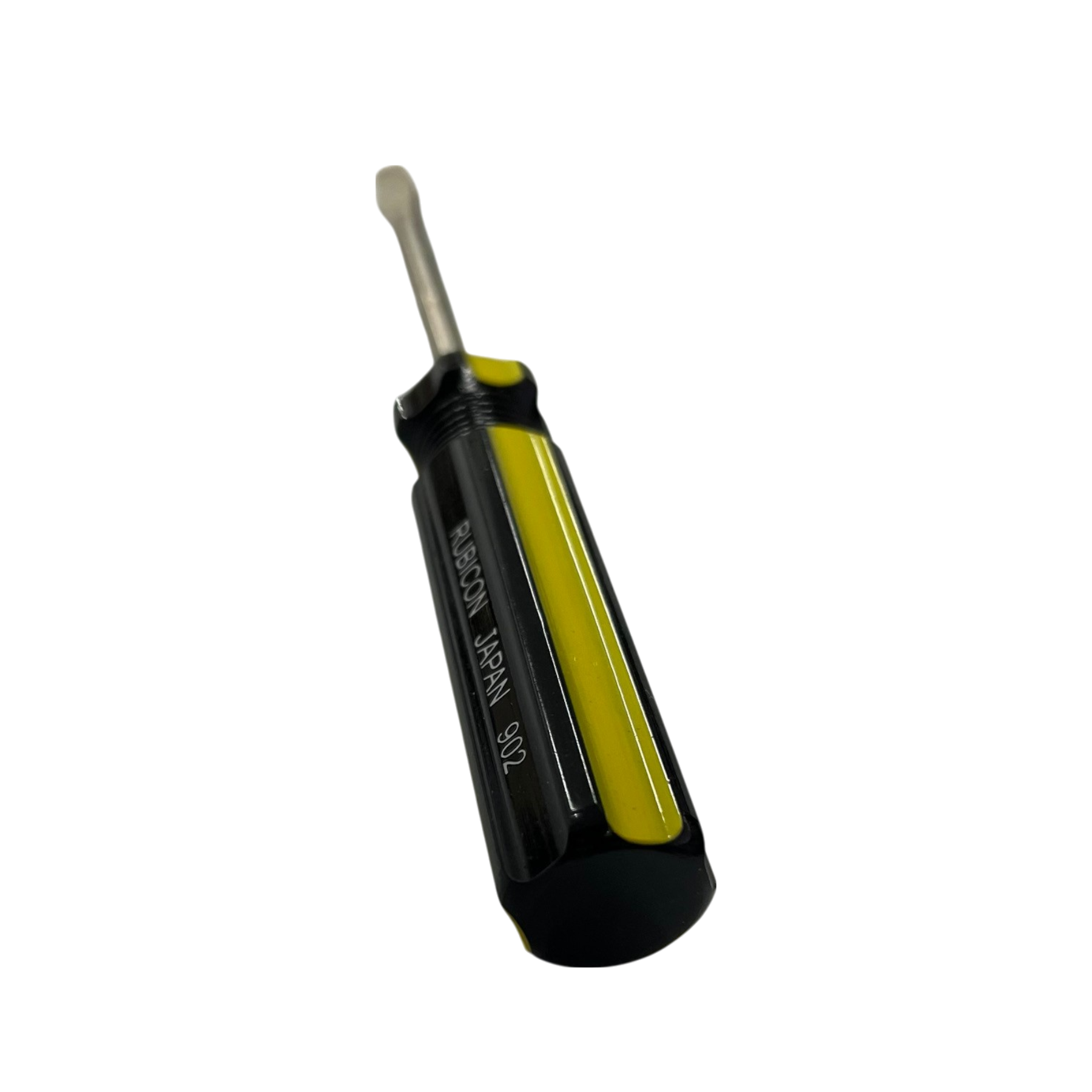 Rubicon Flat Head Screw Driver 902 75mm with black and yellow handle for precision work
