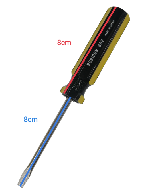 Rubicon Flat Head Screw Driver 902 75mm with black and yellow handle and metal blade
