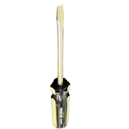 Rubicon Flat Head Screw Driver 907 100mm with clear handle and metal shaft for hand tool use