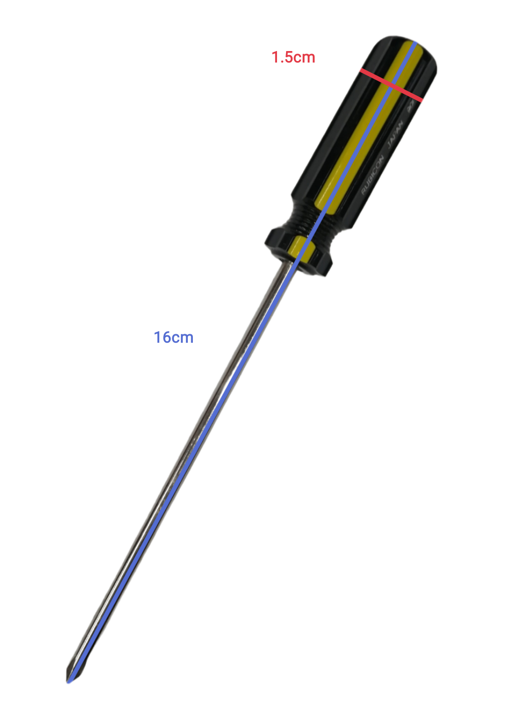 Rubicon Philip Screw Driver 901 100mm with black and yellow handle and long metal shaft