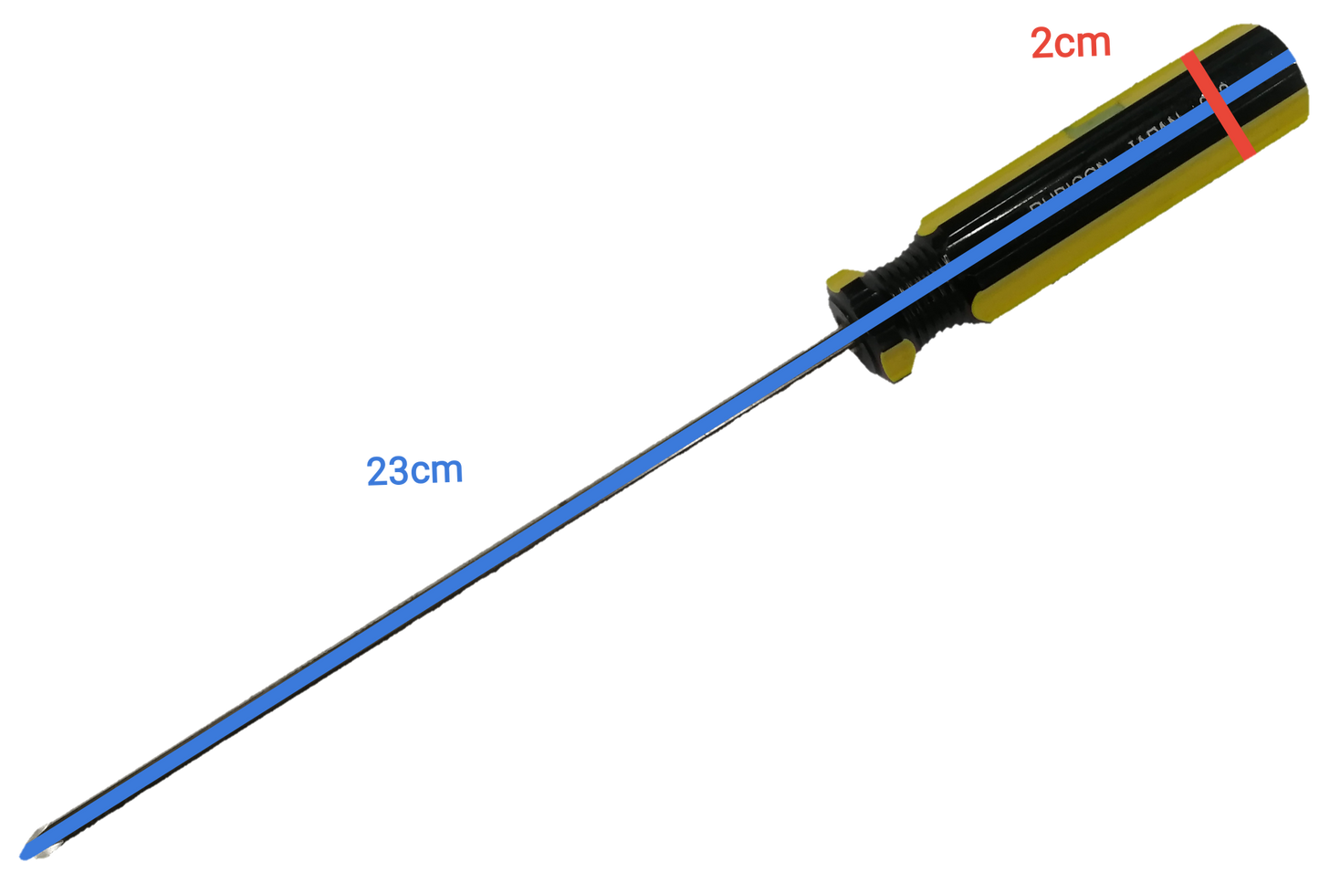 Rubicon Philip Screw Driver 902 150mm with yellow and black handle and long blue shaft