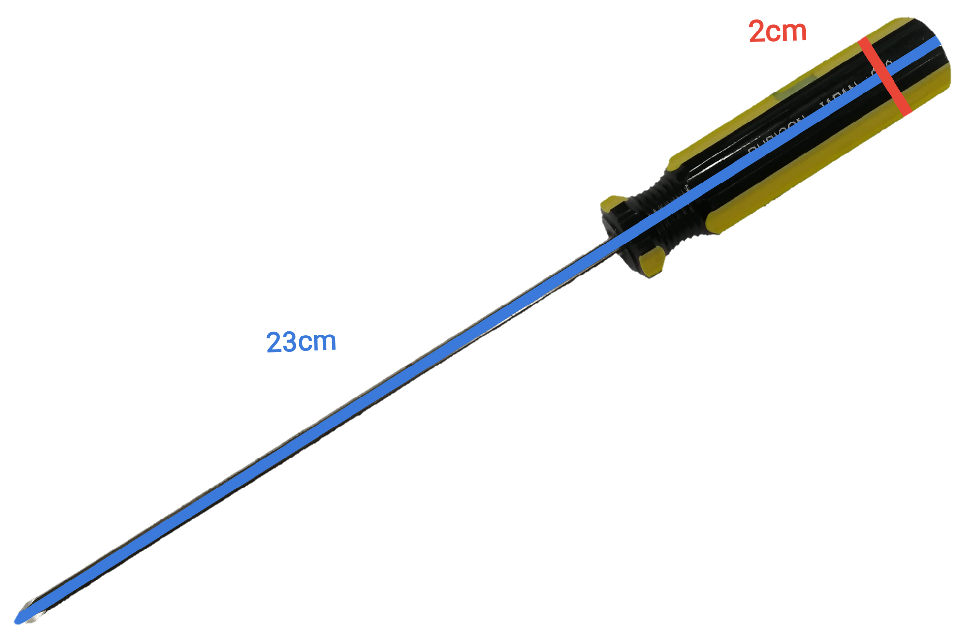 Rubicon Philip Screw Driver 902 150mm with yellow and black handle and long blue shaft