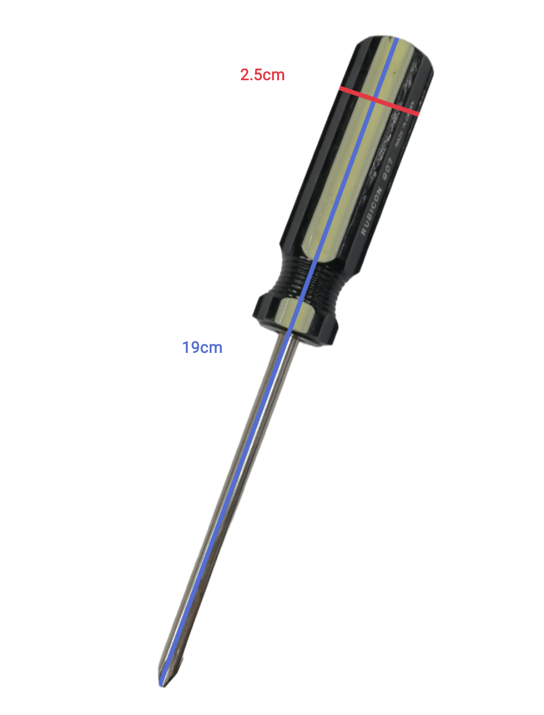 Rubicon Philip Screw Driver 907 100mm with black handle and metal shaft for precision tasks