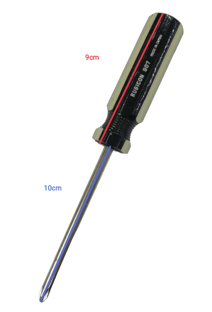 Rubicon Philip Screw Driver 907 100mm with black and beige handle and metal shaft