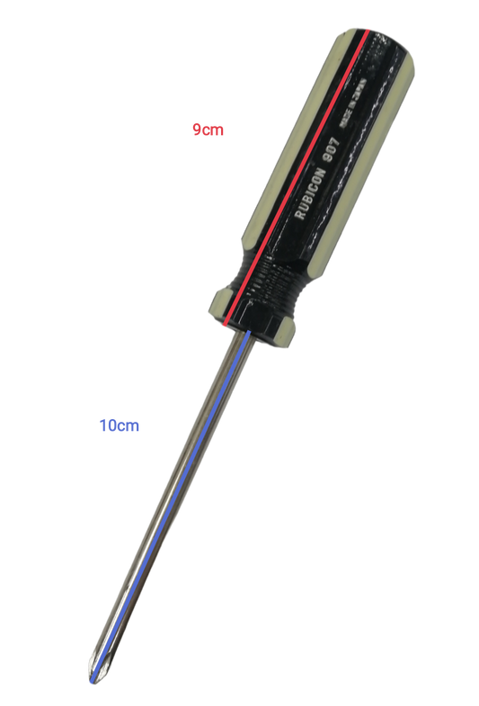Rubicon Philip Screw Driver 907 100mm with black and beige handle and metal shaft