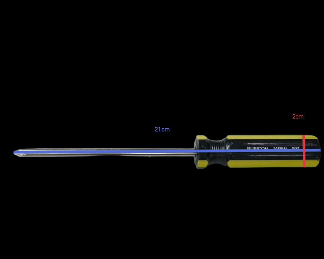 Rubicon Philip Screw Driver 907 125mm with black and yellow handle and metal shaft