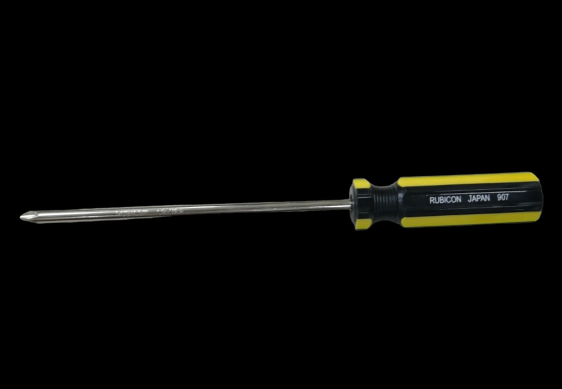 Rubicon Philip Screw Driver 907 150mm with black and yellow handle and long metal shaft