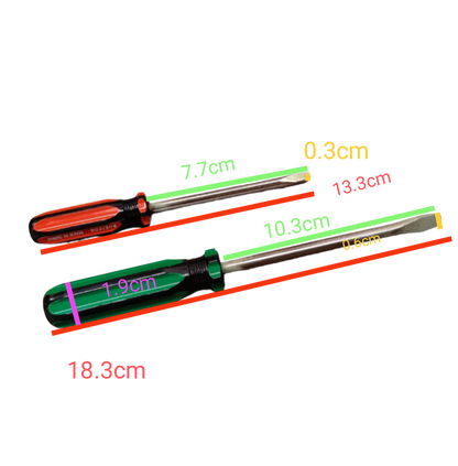 Set of Rubicon screwdrivers made in Japan, showing varying sizes and colors for detailed work