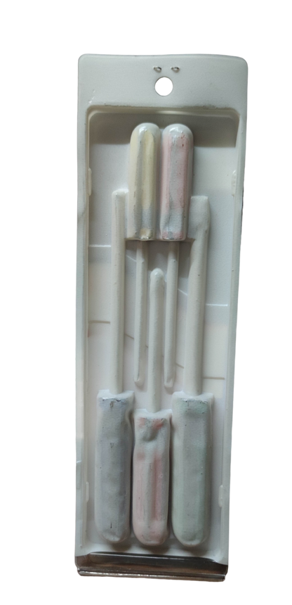 Rubicon Screw Driver Set 2 Flat Head and 3 Philips with white handles in plastic packaging