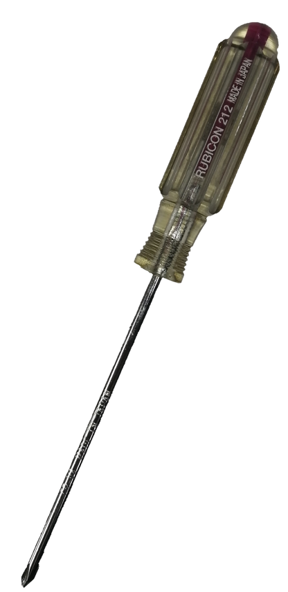 Rubicon Philip Screw Driver Rainbow 212 100mm with transparent handle and metal shaft