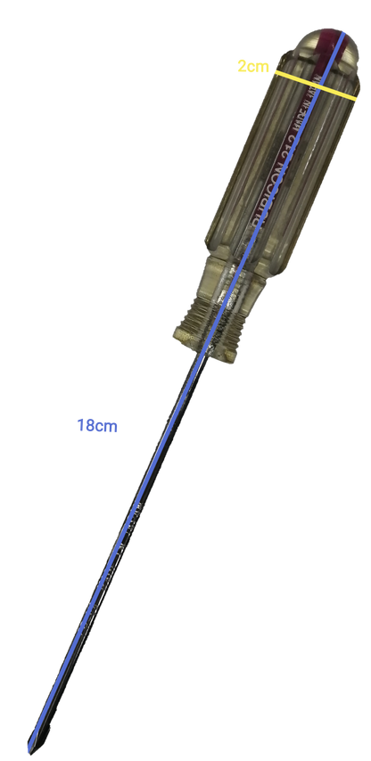 Rubicon Philip Screw Driver Rainbow 212 100mm with transparent handle and long metal shaft