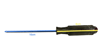 Rubicon Philip Screw Driver Rainbow 212 100mm with clear handle and blue shaft measuring 10cm