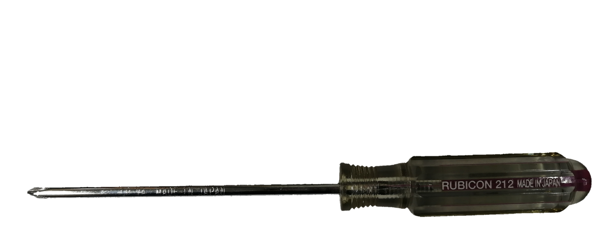 Rubicon Philip Screw Driver Rainbow 212 100mm with clear handle and metal shaft for precision tasks