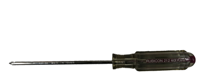 Rubicon Philip Screw Driver Rainbow 212 100mm with clear handle and metal shaft for precision tasks