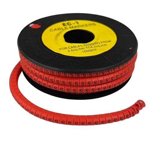 Grippes cable management S Marker Red 2.6mm to 4.2mm 1000pcs coil for organizing cables