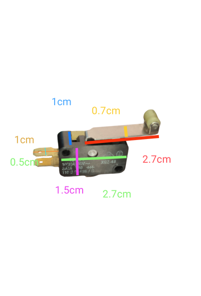 Miltac Microswitch with Roller 10A 250V power point switch component with metal lever and roller