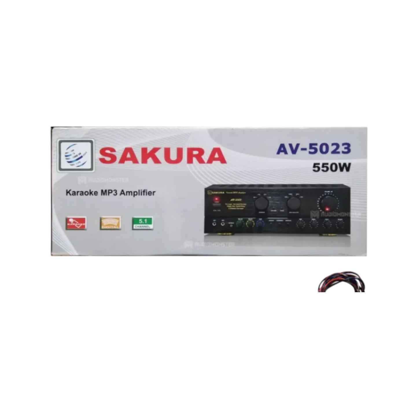 Sakura AV-5023 home karaoke amplifier with 550W power and multiple control knobs