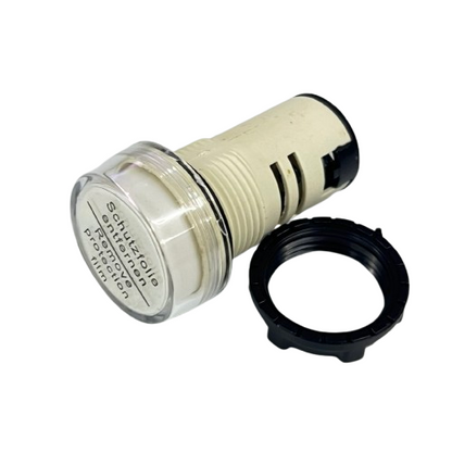 Sassin Pilot Lamp WHITE 22mm 220V AC panel mount indicator with clear lens and mounting ring